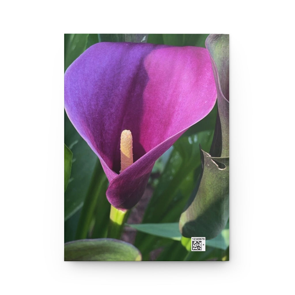 Purple Calla Lily Hardcover Journal — Floral Notebook for Gardening, Gifts & Nature Journaling