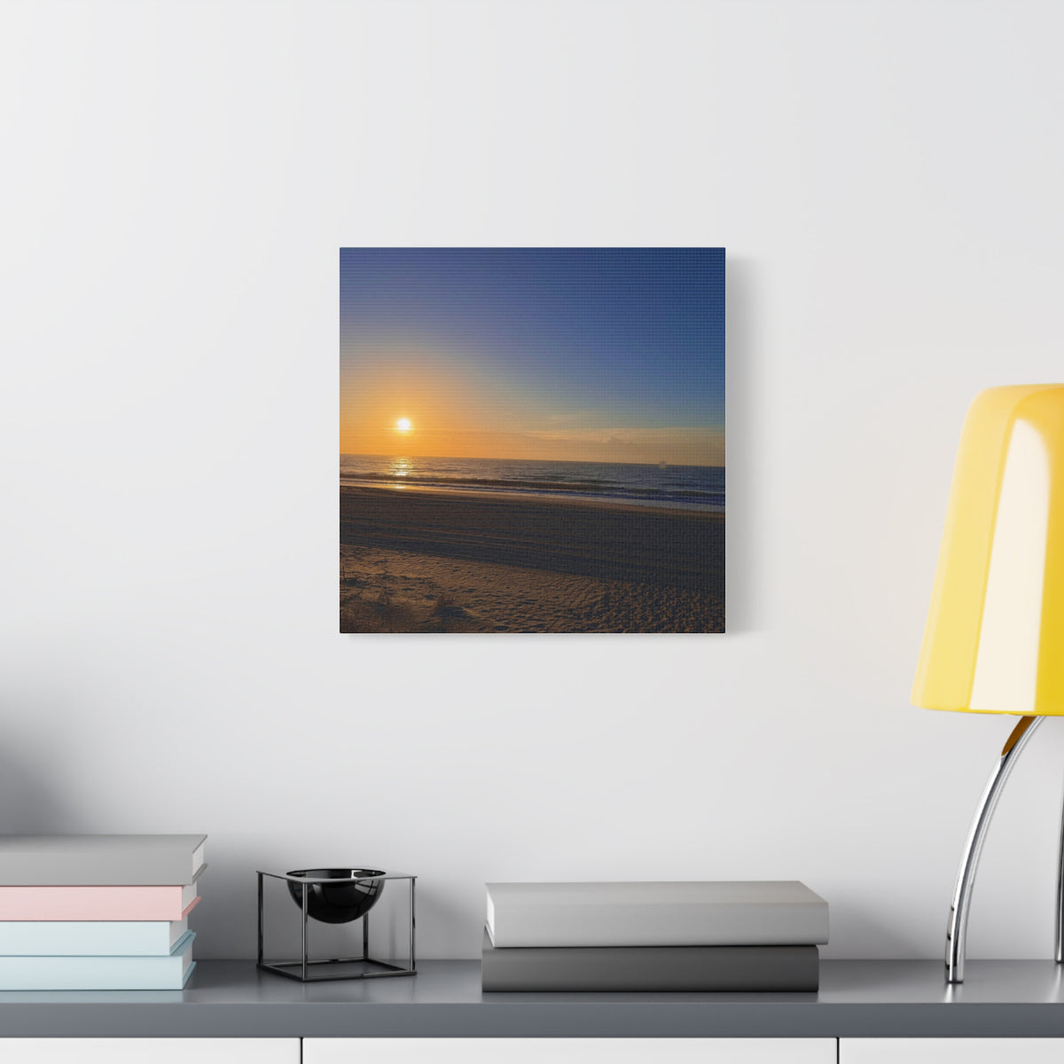 Orange Sunset Beach Canvas Print