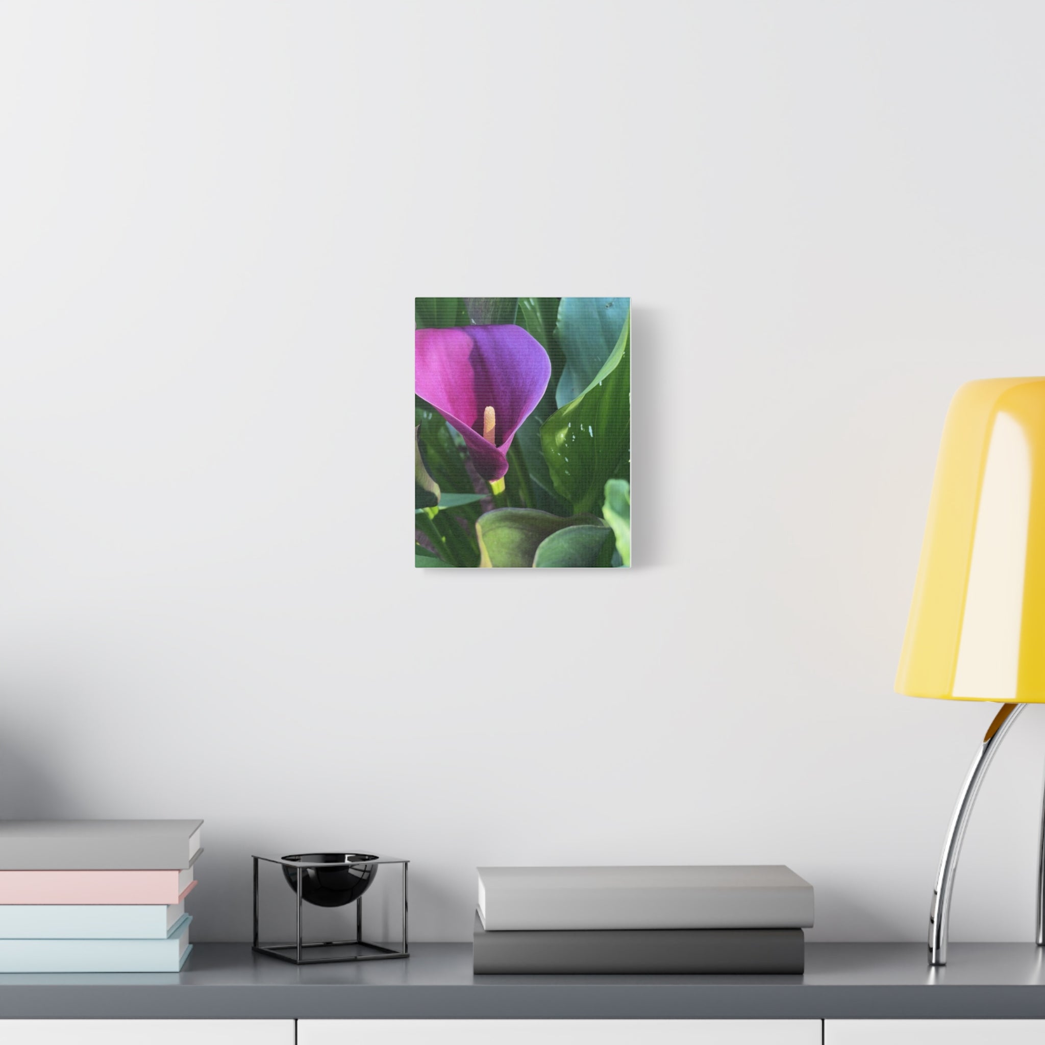 Purple Calla Lily Canvas Wall Art — Stretched Matte Floral Print