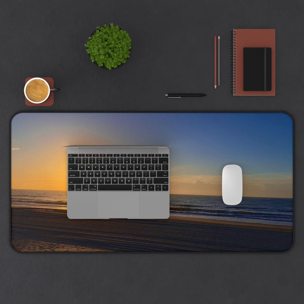 Orange Sunset Beach Desk Mat