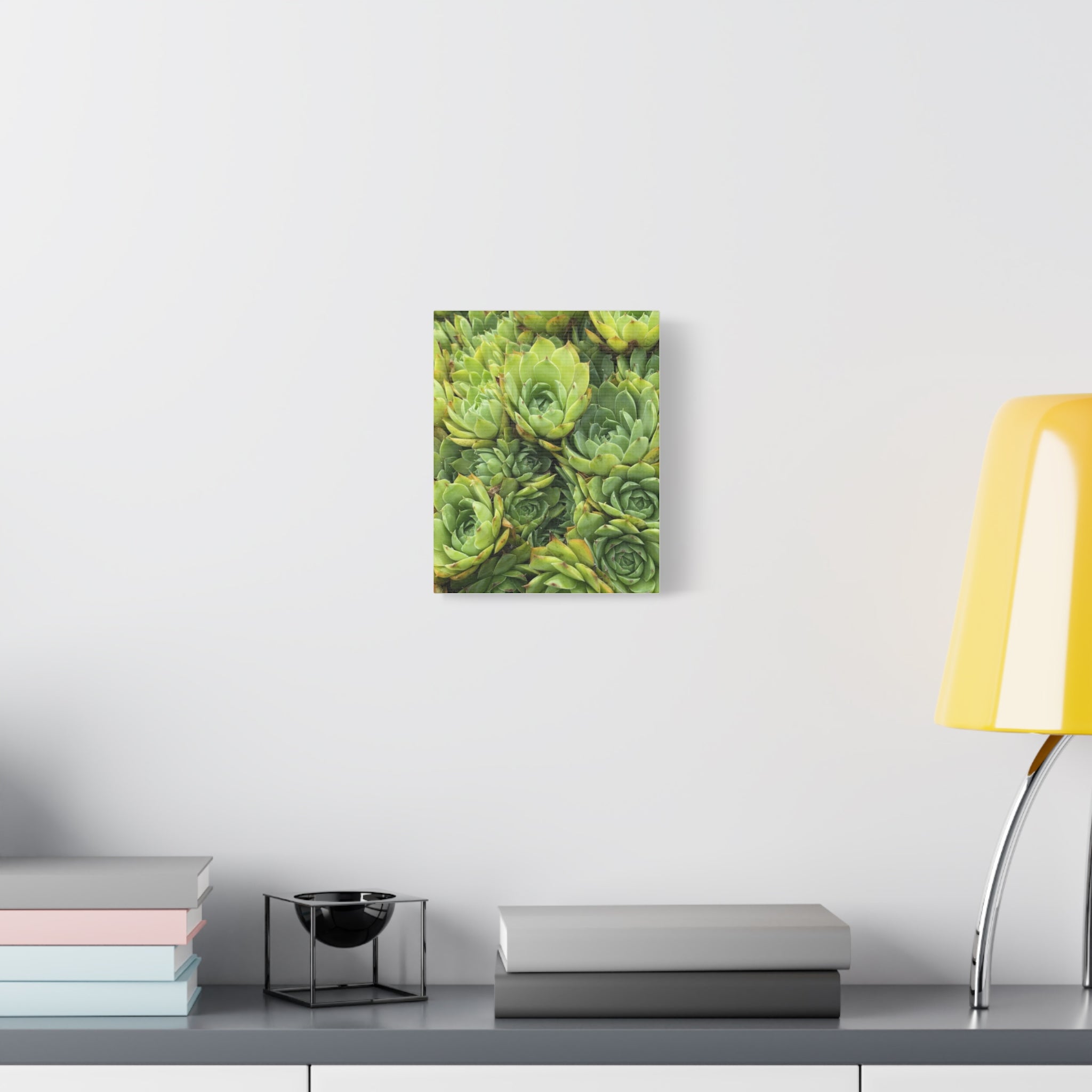 Succulent Wall Art Canvas – Green Succulent Garden Matte Stretched Print
