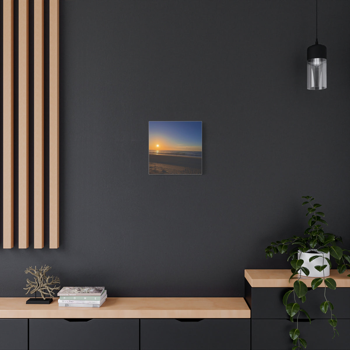 Orange Sunset Beach Canvas Print