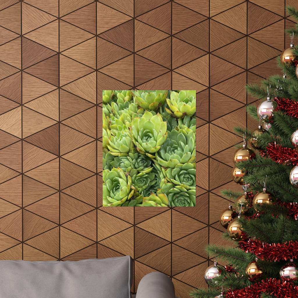Succulent Garden Matte Poster — Green Botanical Vertical Wall Art
