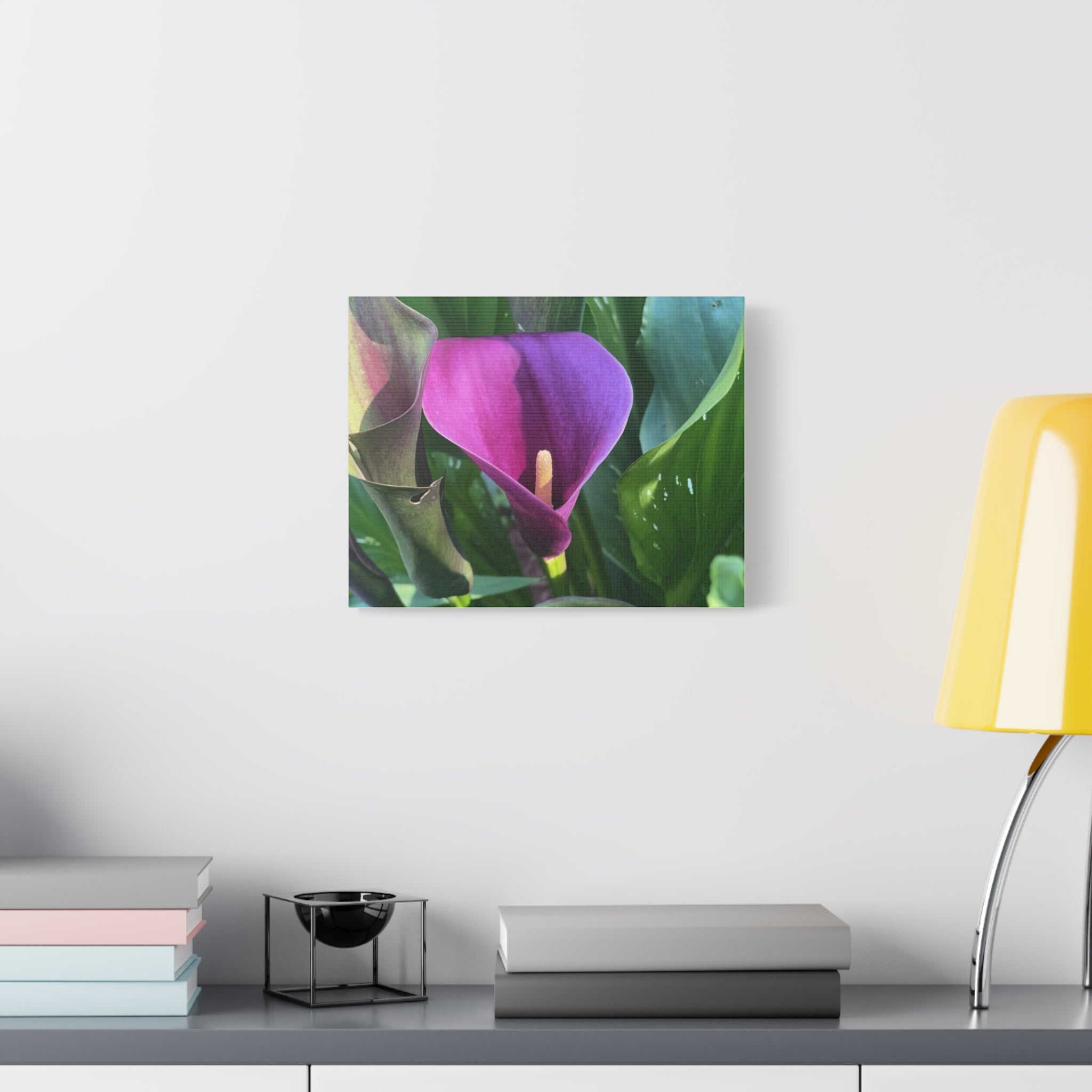 Purple Calla Lily Canvas Wall Art — Stretched Matte Floral Print